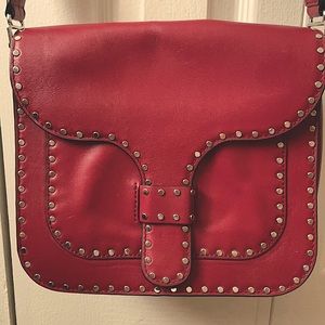 Rebecca Minkoff Grommet Trim Silver stud Leather Feed Bag